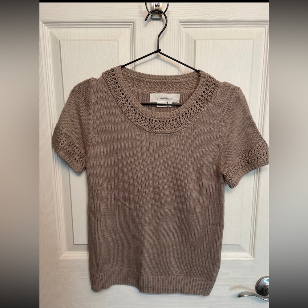 Anthropologie short sleeve sweater